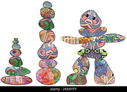Balance concept. Zen stones flat design style. Stock Vector