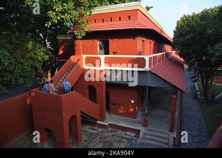 Unidentified two-story cellblock. Alipore Jail Museum. Kolkata, West Bengal, India. Stock Photo