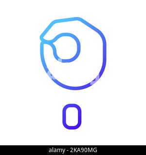 Singing letter O in ASL pixel perfect gradient linear vector icon Stock Vector