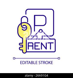Parking space to rent RGB color icon Stock Vector