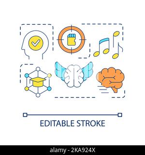 Verbal memorizing technique concept icon Stock Vector
