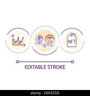 Risks of NFT industry loop concept icon Stock Vector
