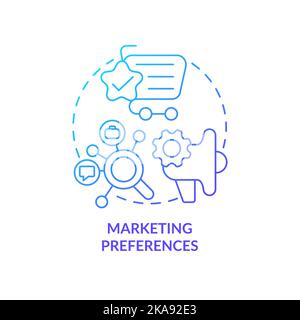 Choose relevant products and services blue gradient concept icon Stock Vector