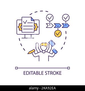 Multitasking skills concept icon Stock Vector
