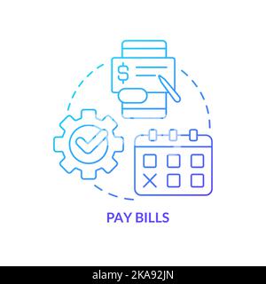 Auto payment blue gradient concept icon Stock Vector