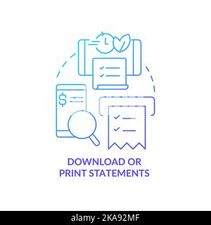 Online statements blue gradient concept icon Stock Vector