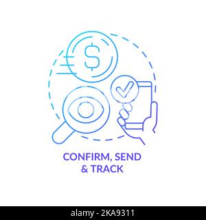 Transferring money blue gradient concept icon Stock Vector