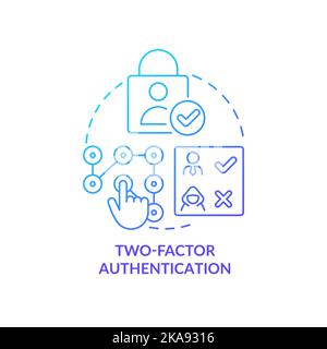 Extra layer security blue gradient concept icon Stock Vector