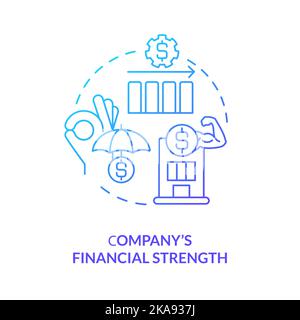 Company financial strength blue gradient concept icon Stock Vector