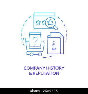 Company history, reputation blue gradient concept icon Stock Vector