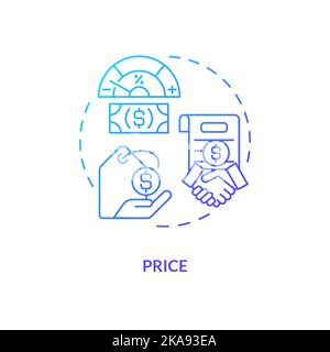 Insurance price blue gradient concept icon Stock Vector