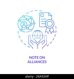 Note on alliances blue gradient concept icon Stock Vector
