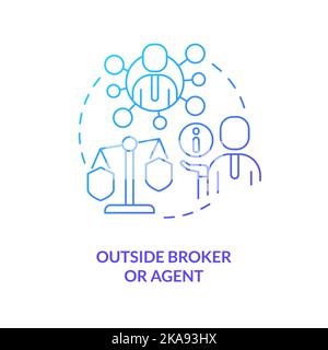 Outside broker blue gradient concept icon Stock Vector