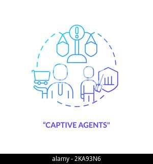 Captive agents blue gradient concept icon Stock Vector
