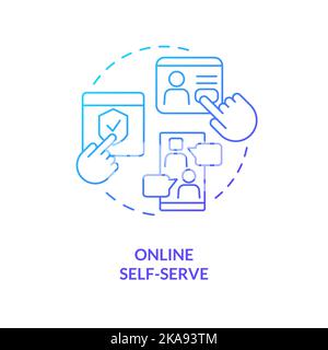 Online self service blue gradient concept icon Stock Vector
