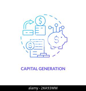Capital generation blue gradient concept icon Stock Vector