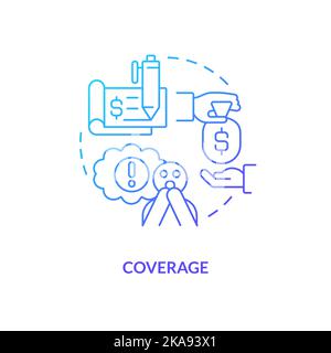 Insurance coverage blue gradient concept icon Stock Vector