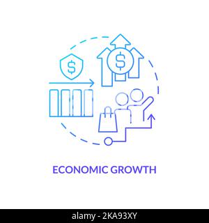Economic growth blue gradient concept icon Stock Vector