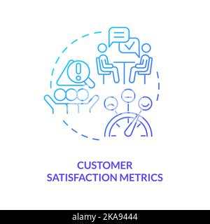 Customer satisfaction metrics blue gradient concept icon Stock Vector