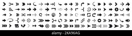 Arrows set. Arrow icon collection. Set different arrows or web. Stock Vector