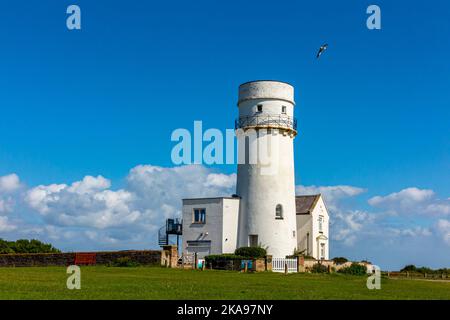 Old Hunstanton lighthouse in West Norfolk England UK built in 1840 and now used as holiday accommodation. Stock Photo