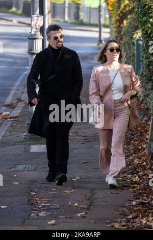 London, UK, 31st October 2022 Joey Barton and wife Georgia arrive at Wimbledon Magistrates Court where he is facing assault charges. The Bristol Rovers manager has pleaded not guilty in relation to an incident which took place at a residential property in Kew, south-west London, on Wednesday June 2 in which his wife Georgia received a head injury. Stock Photo