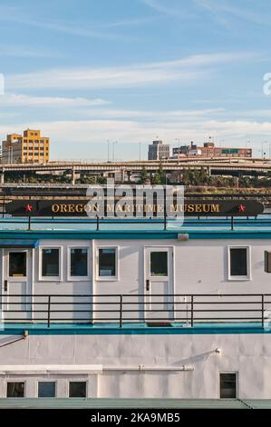 Oregon Maritime Museum aboard sternwheeler Portland on Willamette River ...