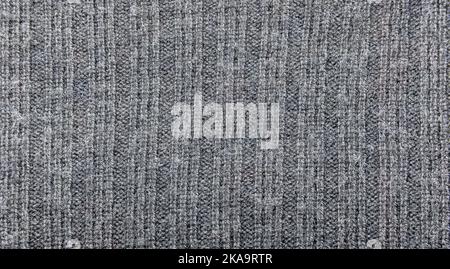 Grey woollen striped texture background Stock Photo