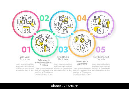 Overcome employees overload infographic template Stock Vector