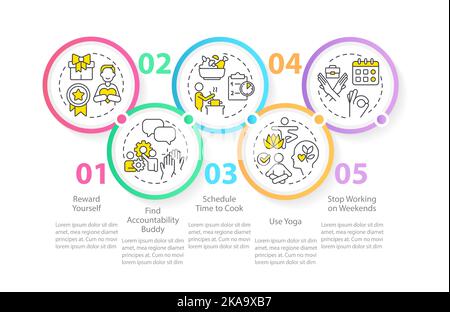 Overcome work burnout infographic template Stock Vector