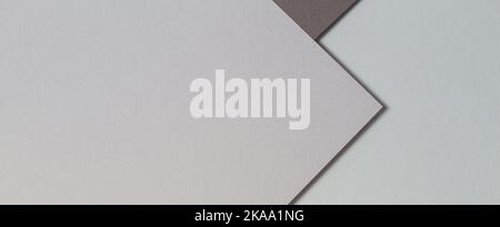 Abstract gray monochrome creative paper texture banner background. Minimal geometric shapes and lines Stock Photo
