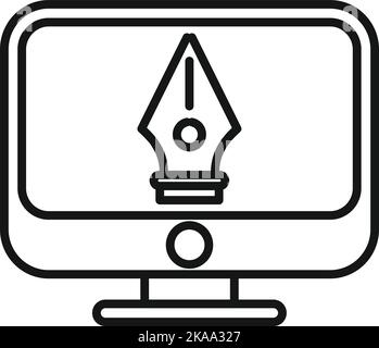 Draw redesign icon outline vector. Web ui. App content Stock Vector