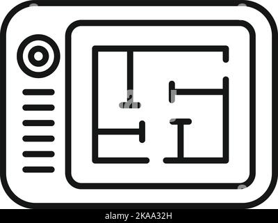 Tablet redesign icon outline vector. Web page. People studio Stock Vector