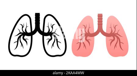 Lungs flat style. Vector illustration icon. Isolated vector illustration.Medical icon. Stock Vector
