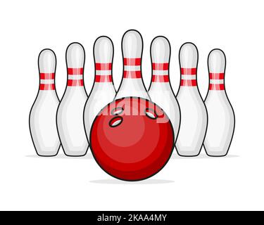 Bowling strike icon. Realistic illustration of bowling strike vector icon for on white background. Stock Vector