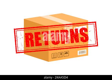 Returns box, great design for any purposes. Vector concept. Courier service delivery Stock Vector