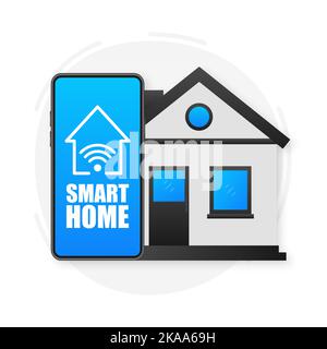 Smart Home concept. Automation concept. Smart home on light background. Stock Vector