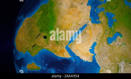 Earth globe focused on Middle East Stock Photo - Alamy