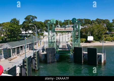 USA, Maine, Portland, Peaks Island, Peaks Island Ferry, Welch Street, Stock Photo