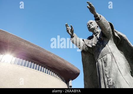 The Lord's Ark church (Arka Pana), Our Lady Queen of Poland, built 1967-1977, Nowa Huta, Kraków, Poland, October 2022 Stock Photo