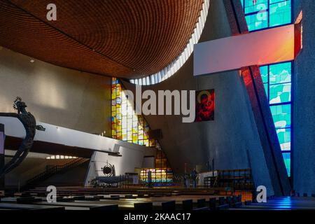 The Lord's Ark church (Arka Pana), Our Lady Queen of Poland, built 1967-1977, Nowa Huta, Kraków, Poland, October 2022 Stock Photo