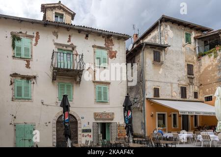 Strai Grad, old town, Lovran, Lungomare, Franz Joseph Promenade, Lovran, Croatia Stock Photo