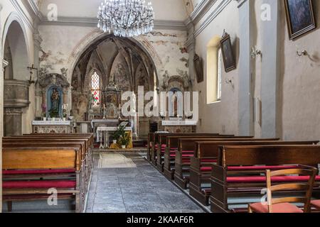 St. George's Church, interior, Strai Grad, old town, Lovran, Lungomare, Franz Joseph Promenade, Lovran, Croatia Stock Photo