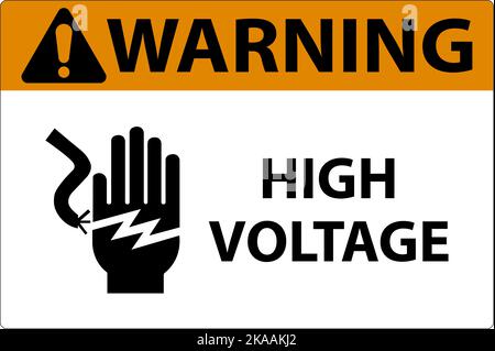 Warning High Voltage Label Sign Stock Vector