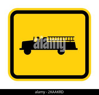 Emergency Vehicle Crossing Sign On White Background Stock Vector