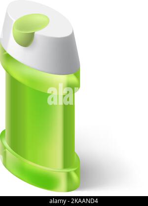Shampoo Green Icon in Isometric Style on White Stock Vector