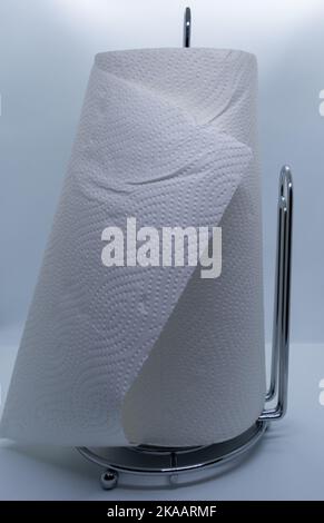 White oversized paper towels on white background Stock Photo