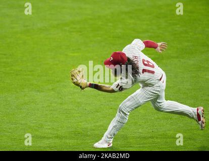 Philadelphia Phillies' Brandon Marsh shakes his head after pouring water on  it before a baseball game against the Miami Marlins, Thursday, Sept. 15,  2022, in Miami. (AP Photo/Lynne Sladky Stock Photo - Alamy