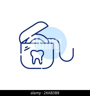 Dental floss icon. Pixel perfect, editable stroke design Stock Vector