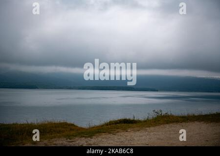 beautiful view of the Shaor reservoir in summer Stock Photo